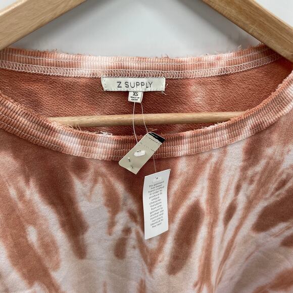 Z SUPPLY NWT Evereve Tempest Tie Dye Raw Hem Pullover Sweatshirt // XS - Picture 7 of 12